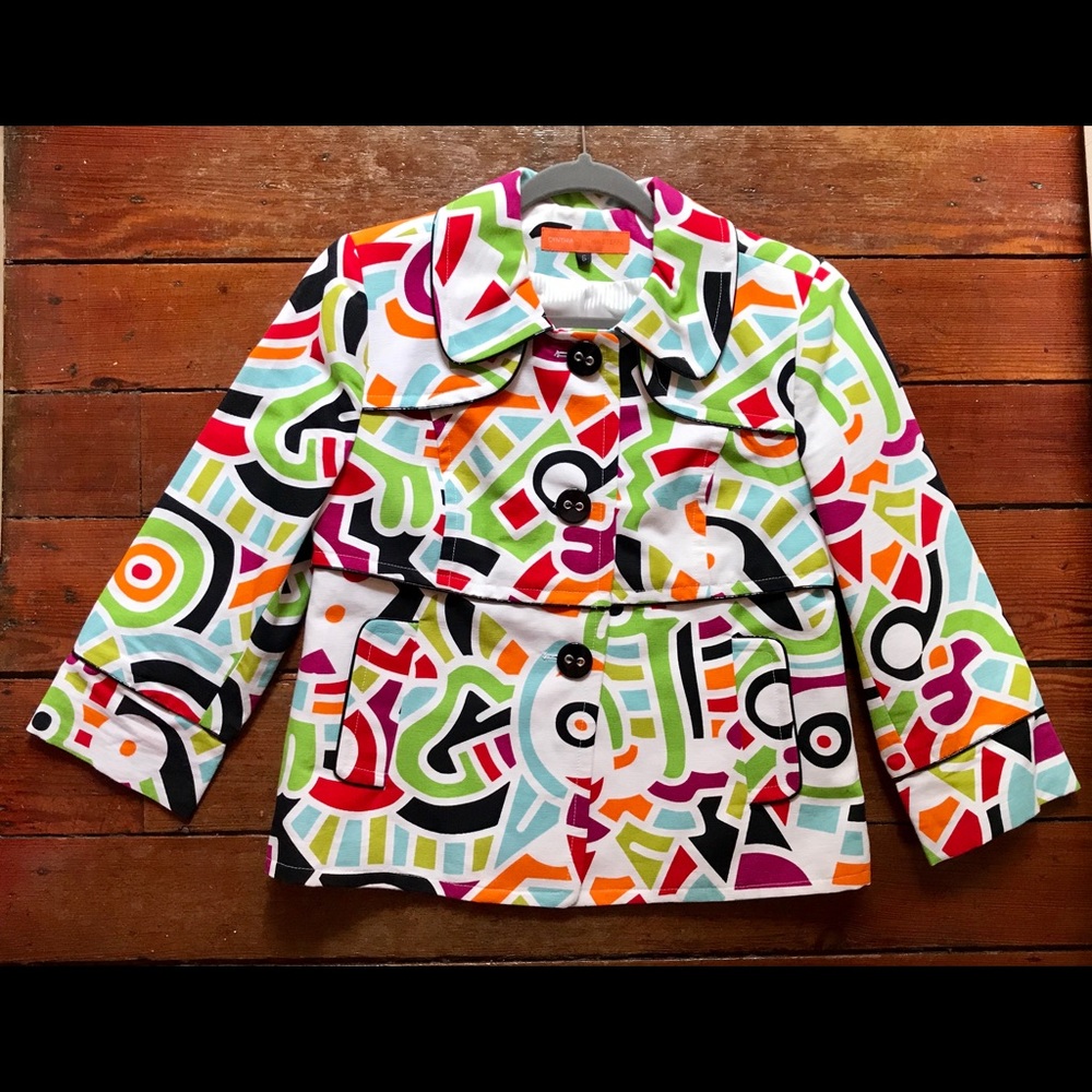 Cynthia Steffe Geometric print 3/4 sleeve jacket